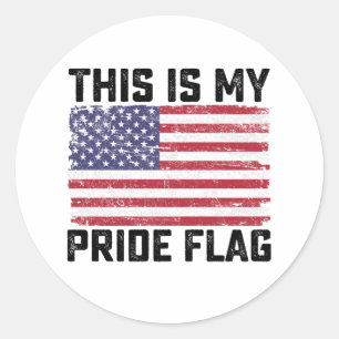 Dit is mijn Pride vlag USA Ronde Sticker