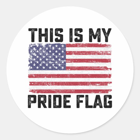Dit is mijn Pride vlag USA Ronde Sticker (Voorkant)