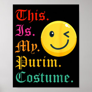 Dit is mijn purim kostuum grappig joods poster