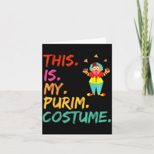 Dit is mijn Purim-kostuum Grappige Clown Kaart