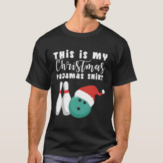 Dit is mijn pyjama bowling kerstmuts kerstcadeau v t-shirt