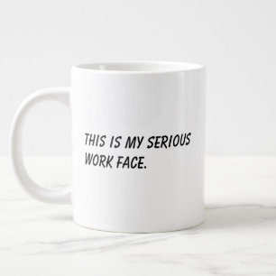 'Dit Is Mijn Serieuze Werkgezicht' Grappig Collega Extra Grote Beker