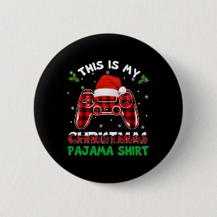 Dit is mijn Shirt Gamer Video Game met Kerstmis Pa Ronde Button 5,7 Cm