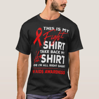 Dit is mijn strijd tegen HIV AIDS Awareness Red Ri T-shirt