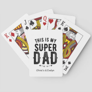 Dit is mijn Super Pa gepersonaliseerde Vaderdag Pokerkaarten