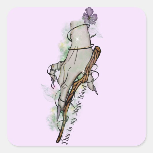Dit is mijn toverstaf vierkante sticker (Voorkant)