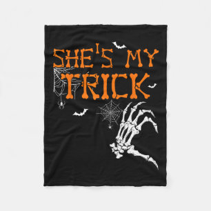 Dit is mijn truc hier is mijn traktatie Halloween Fleece Deken