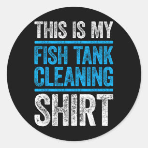 Dit Is Mijn Vis Tank Schoonmaak Shirt Aquarium Lie Ronde Sticker