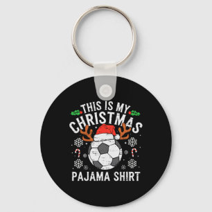 Dit Is Mijn Voetbal Kerst Pyjama Shirt Sporten Mij Sleutelhanger