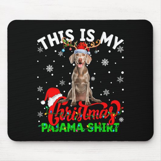 Dit Is Mijn Weimaraner Hond Lelijke Kerst Pyjama T Muismat (Voorkant)