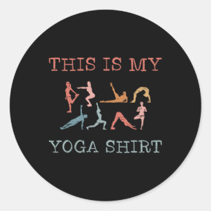Dit Is Mijn Yoga Design Yoga Posities Vinyasa Flow Ronde Sticker