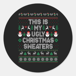 Dit is m'n te warme kerstkeuken. ronde sticker