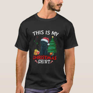 Dit is My Black Labrador Dog Santa Hat Christmas T-shirt