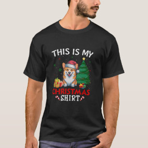 Dit is My Corgi Dog Santa Hat Christmas Panama T T-shirt