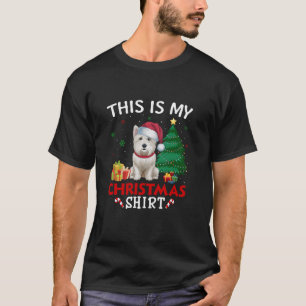Dit is My Westie Dog Santa Hat Christmas Panama T T-shirt