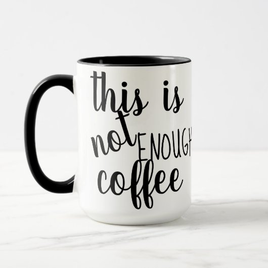 dit is niet genoeg koffie - mok ontwerp grappige h (Links)