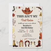 Dit is niet mijn eerste Rodeo Boy uitnodiging (Voorkant)