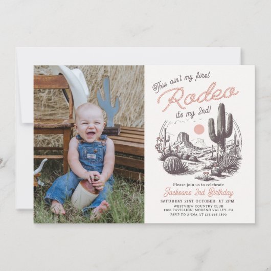 Dit is niet mijn eerste Rodeo Westerne 2e verjaard Kaart (Voorkant)