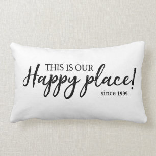 Dit is ons Happy Place gepersonaliseerd Sierkussen Kussen