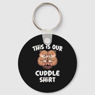 Dit Is Ons Knuffelshirt Schattig Bever Koppel  Sleutelhanger