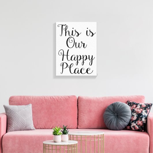 Dit is onze gelukkige plek canvas afdruk (Insitu (Woonkamer))