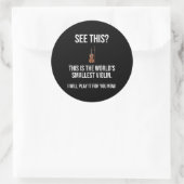 Dit is 's werelds kleinste Violin Sarcastic Ronde Sticker (Tas)