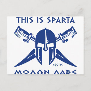 Dit is Sparta - Molon Lave - Blue Briefkaart