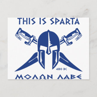 Dit is Sparta - Molon Lave - Blue Briefkaart