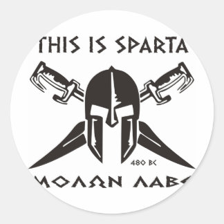 Dit is Sparta - Molon Lave - Zwart Ronde Sticker