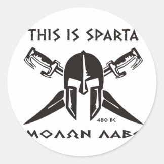 Dit is Sparta - Molon lave (zwart) Ronde Sticker