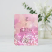 Dit is Uw Jaar om te Sparkle - Pink Bokeh Verjaard Briefkaart (Staand voorkant)