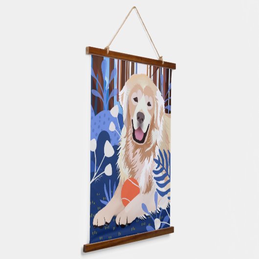 DIT IS VEEL WAAR Golden Retriever tapestry Hangend Wandkleed (Gebogen)