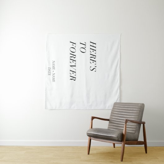 dit is voor altijd - aanpasbare naam en datum wandkleed (In Situ (horizontaal))