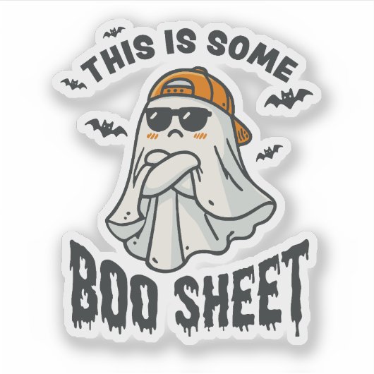 Dit is wat Boo Sheet Halloween Funny Joke Schattig Sticker (Voorkant)