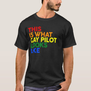 Dit is wat de Gay Pilot lijkt op LGBT Corlor Rain T-shirt