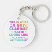 Dit is wat een homo Clarinet Player ziet eruit als Sleutelhanger (Achterkant)