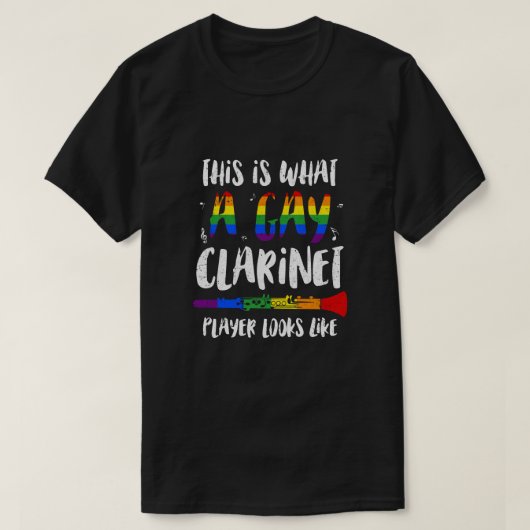 Dit is wat een homo Clarinet Player ziet eruit als T-shirt (Design voorkant)