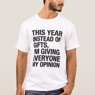 Dit jaar geef ik iedereen in plaats van een cadeau t-shirt