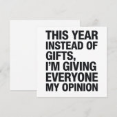 Dit Jaar In Plaats Van Een Cadeau Geef Ik Iedereen Feestdagenkaart (Voorkant / Achterkant)