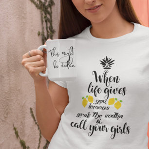 Dit kan Wodka Coffee Mok handgeschreven script zij