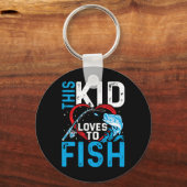 Dit Kind houdt ervan om Gevist jongens te vissen Sleutelhanger (Voorkant)
