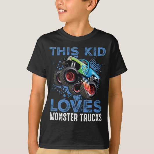 Dit Kind houdt van Monster Trucks T-shirt (Voorkant)