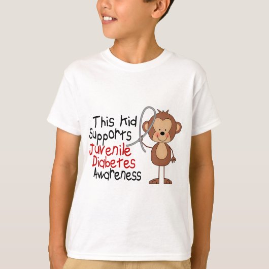 Dit Kind ondersteunt jeugddiabetes T-shirt (Voorkant)