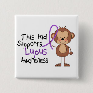 Dit Kind ondersteunt Lupus Bewustheid Vierkante Button 5,1 Cm