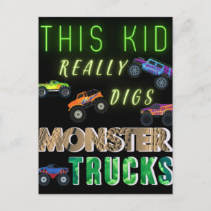 Dit Kind scoort echt Monster Trucks Briefkaart