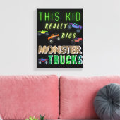 Dit Kind scoort echt Monster Trucks Canvas Afdruk (Insitu (Woonkamer))