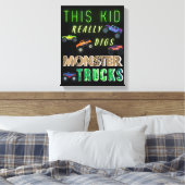 Dit Kind scoort echt Monster Trucks Canvas Afdruk (Insitu (Slaapkamer))