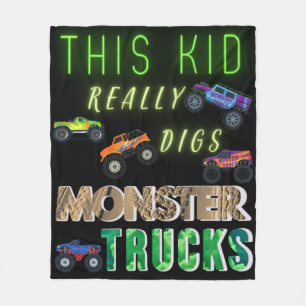 Dit Kind scoort echt Monster Trucks Fleece Deken