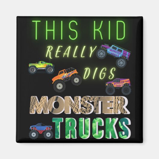 Dit Kind scoort echt Monster Trucks Magneet (Voorkant)