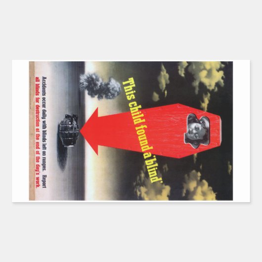 Dit kind vond een blinde rechthoekige sticker (Voorkant)